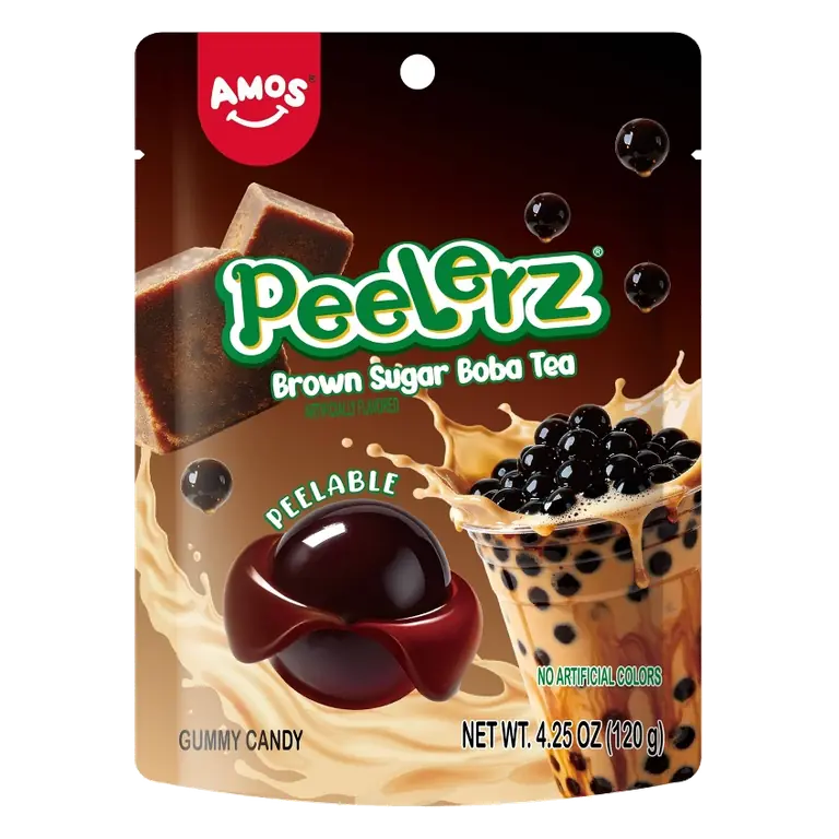 AMOS Peelerz Brown Sugar Boba Gummy Candy, 4.25oz