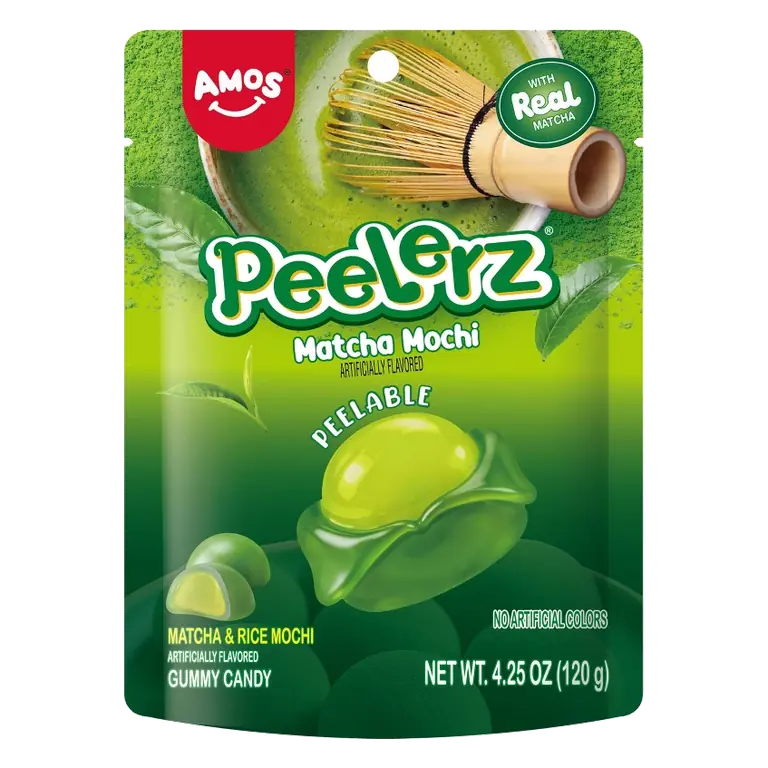 AMOS Peelerz Matcha Mochi Gummy Candy, 4.25oz