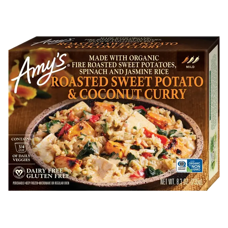 Amy's Frozen Roasted Vegan Gluten Free Sweet Potato & Coconut Curry, 8.3oz