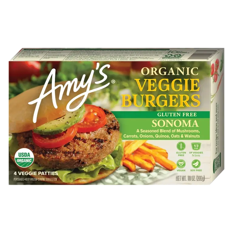 Amy's Organic & Plant Based Frozen Sonoma Veggie Burger, 4ct/10oz