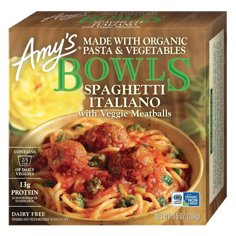 Amy's Frozen Spaghetti Italiano Bowl, 9.5 oz
