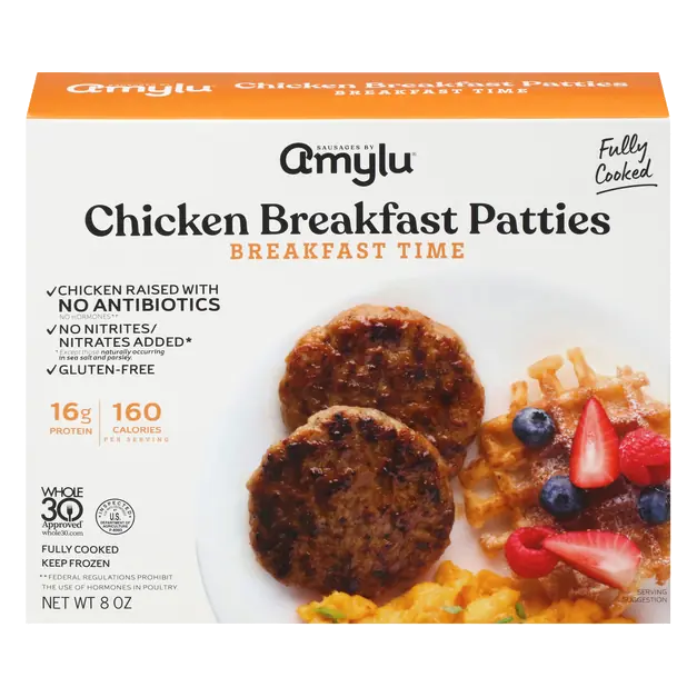 Breakfast Time Fully Cooked Chicken Breakfast Patties Frozen