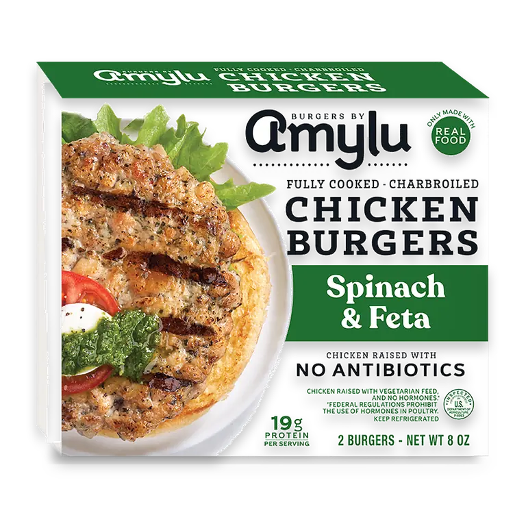 Burgers by Amylu Spinach & Feta Chicken Burgers