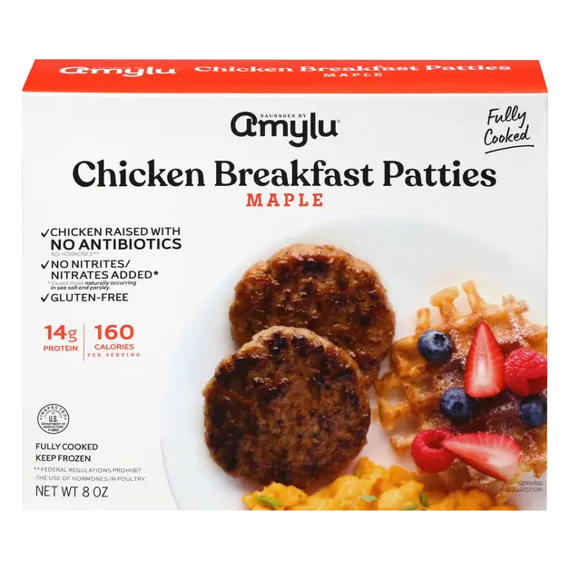 Fully Cooked Maple Chicken Breakfast Patties Frozen