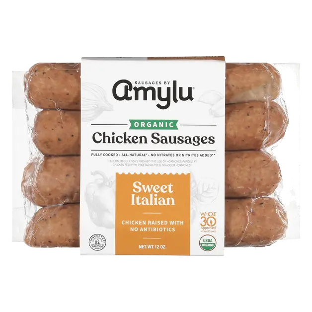 Amylu Organic Sweet Italian Chicken Sausages
