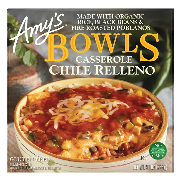 Bowls Organic Gluten Free Chile Relleno Casserole Frozen Meal