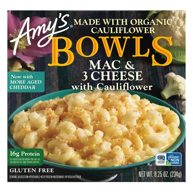 Bowls Organic Gluten Free Mac & 3 Cheese w/Cauliflower Frozen Meal