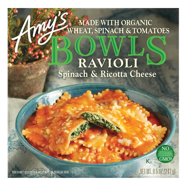 Bowls Organic Spinach & Ricotta Cheese Ravioli Frozen Meal