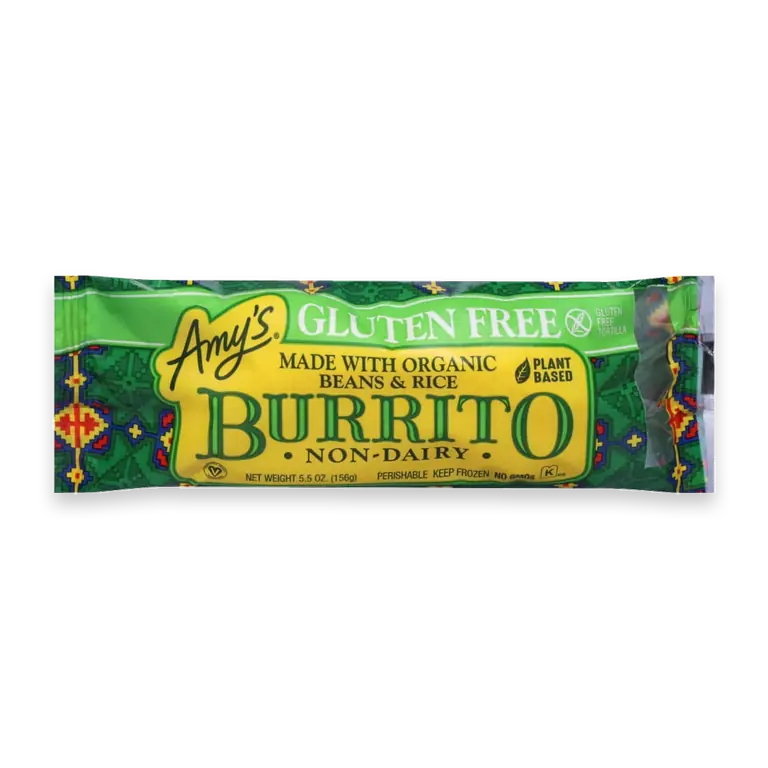Frozen Organic Non-Dairy Gluten Free Bean & Rice Burrito