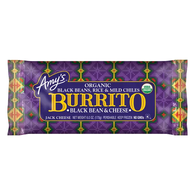 Organic Black Beans & Cheese Burrito Frozen