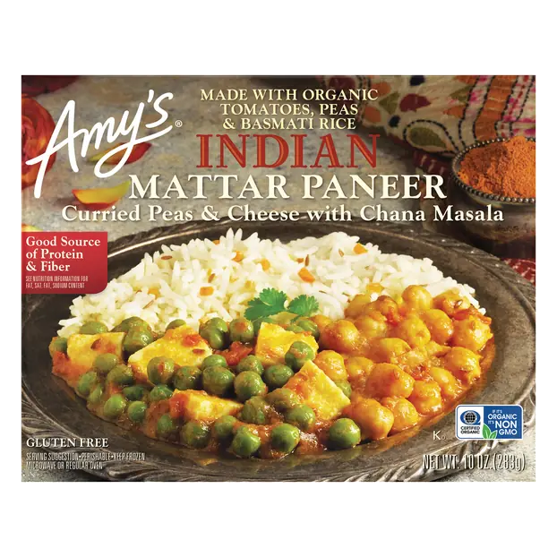 Organic Gluten Free Indian Mattar Paneer Frozen Meal