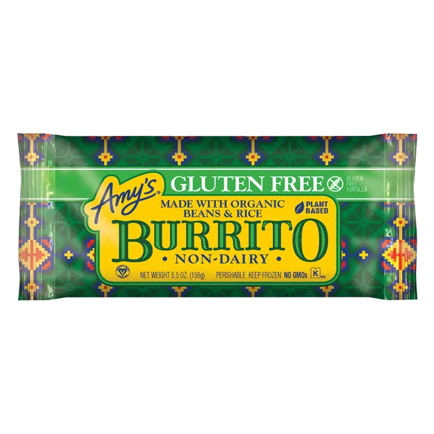 Organic Gluten Free Non-Dairy Plant-Based Frozen Burrito