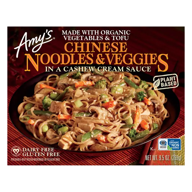 Organic Gluten Free Vegan Chinese Noodles & Veggies Plant-Based Meal