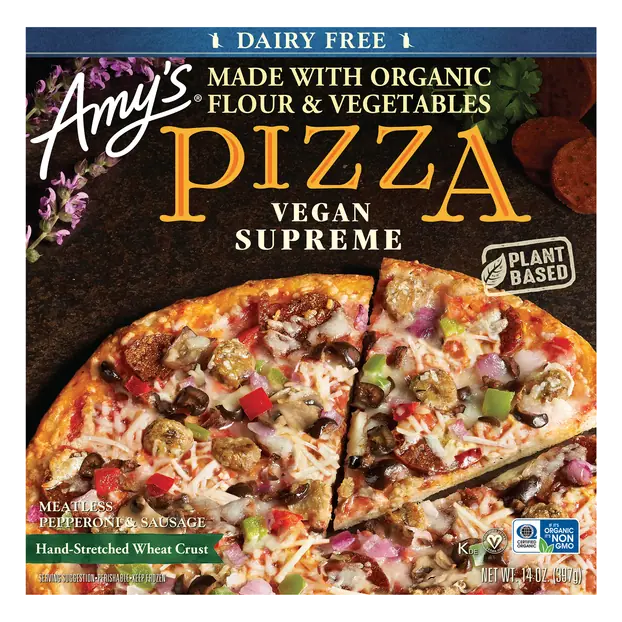 Organic Plant-Based Wheat Crust Vegan Supreme Pizza Frozen
