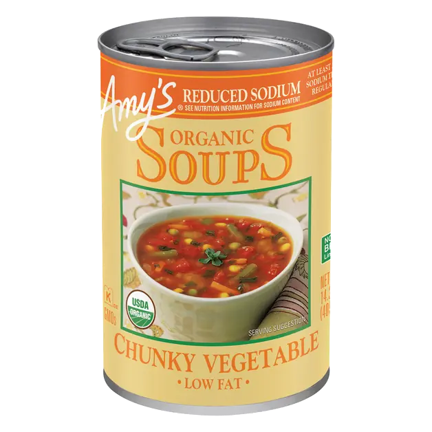 Organic Reduced Sodium Low Fat Gluten Free Chunky Vegetable Soup