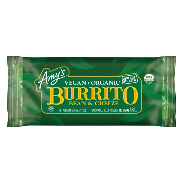 Organic Vegan Bean & Cheeze Plant-Based Frozen Burrito