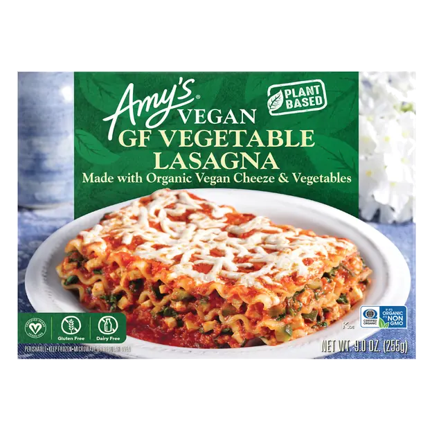 Organic Vegan GF Vegetable Lasagna Plant-Based Frozen Meal
