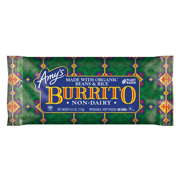 Organic Vegan Non-Dairy Plant-Based Frozen Burrito