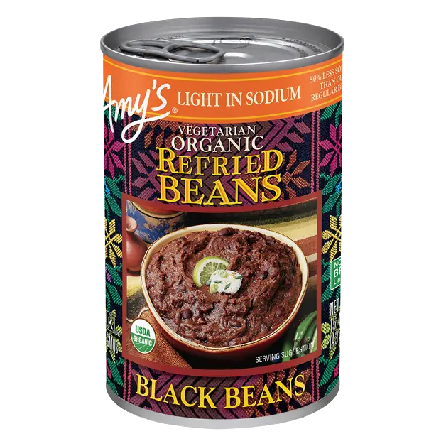 Organic Vegetarian Light in Sodium Refried Black Beans