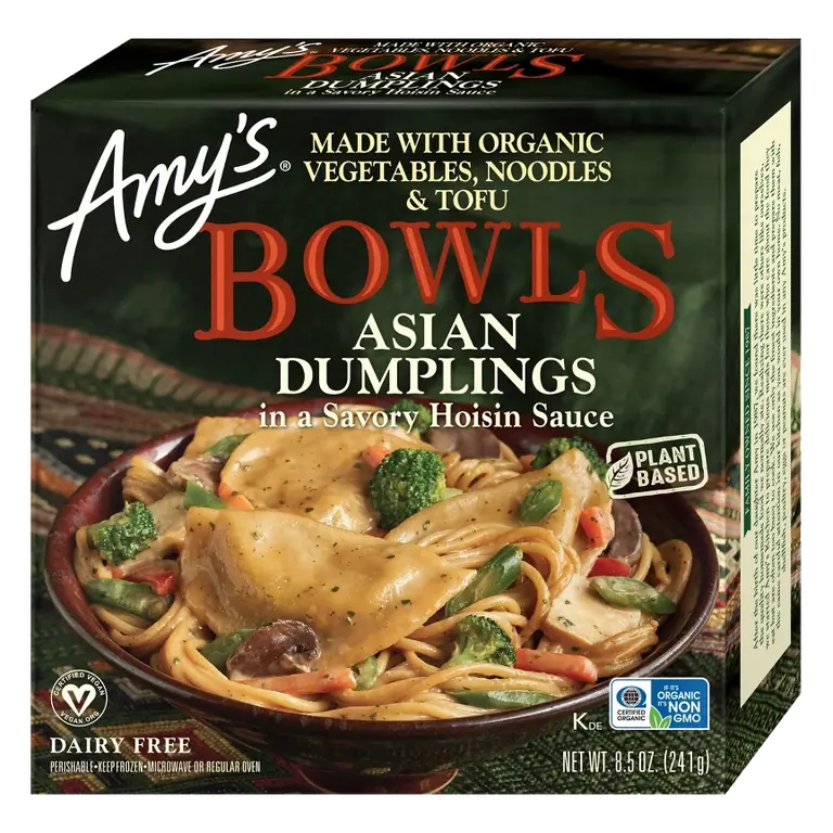 Vegan Asian Dumplings in a Savory Hoisin Sauce Bowl Frozen Meal