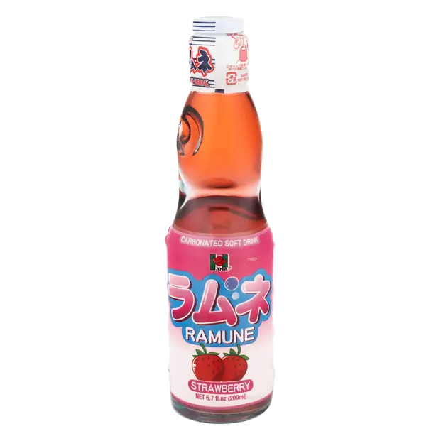Strawberry Ramune Carbonated Soft Drink