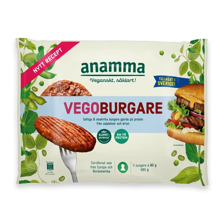 Vegoburgare Glutenfri Fryst 880g