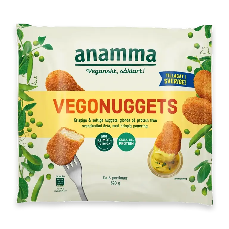 Vegonuggets av ärta 620g