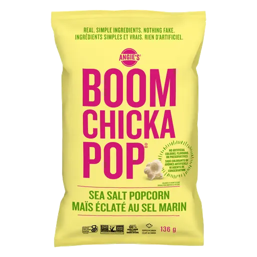 Gluten-Free Boom Chicka Pop Popcorn Ready To Eat Sea Salt 136 g