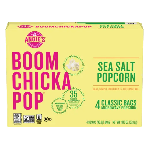 Boom Chicka Pop Microwave Popcorn Sea Salt 4 x 93 g