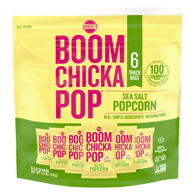 BOOMCHICKAPOP Gluten Free Sea Salt Popcorn - 6 ct