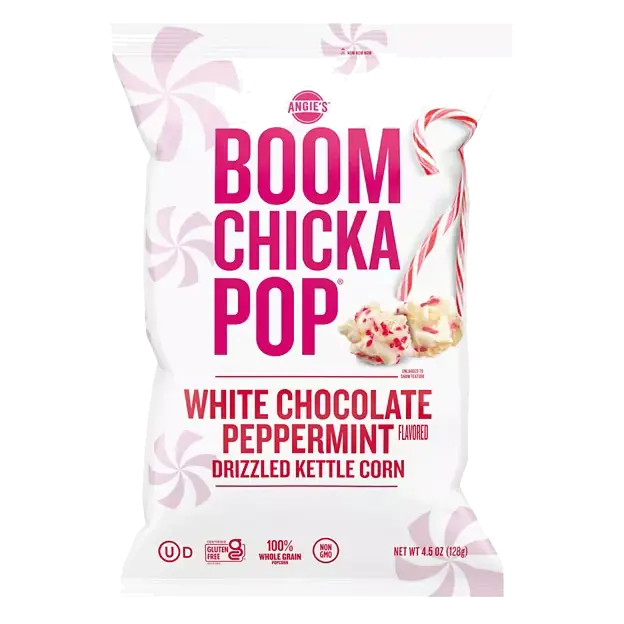 Kettle Corn, Drizzled, White Chocolate Peppermint Flavored