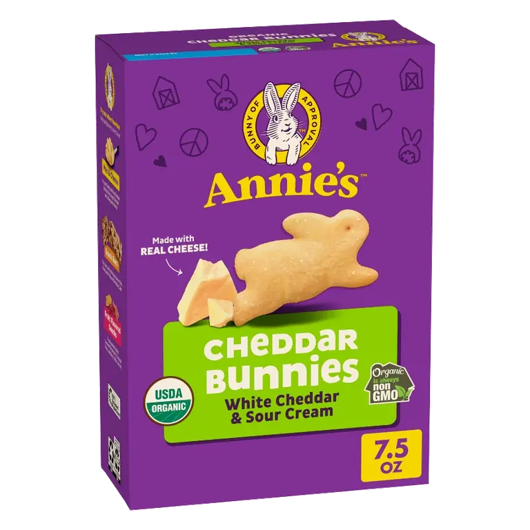 Annie's White Cheddar and Sour Cream Bunnies Crackers, 7.5oz