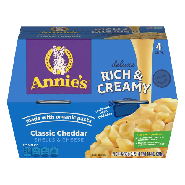 Deluxe Microwavable Classic Cheddar Shells & Cheese Cups - 4 ct