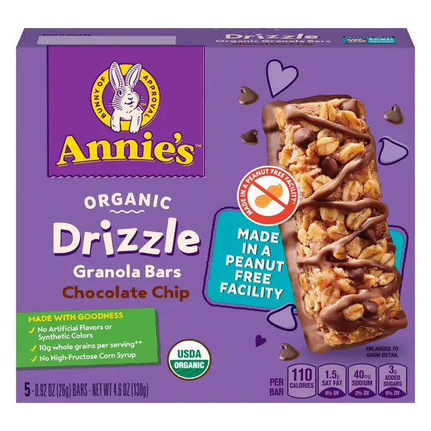 Drizzle Granola Bars Chocolate Chip Organic - 5 ct