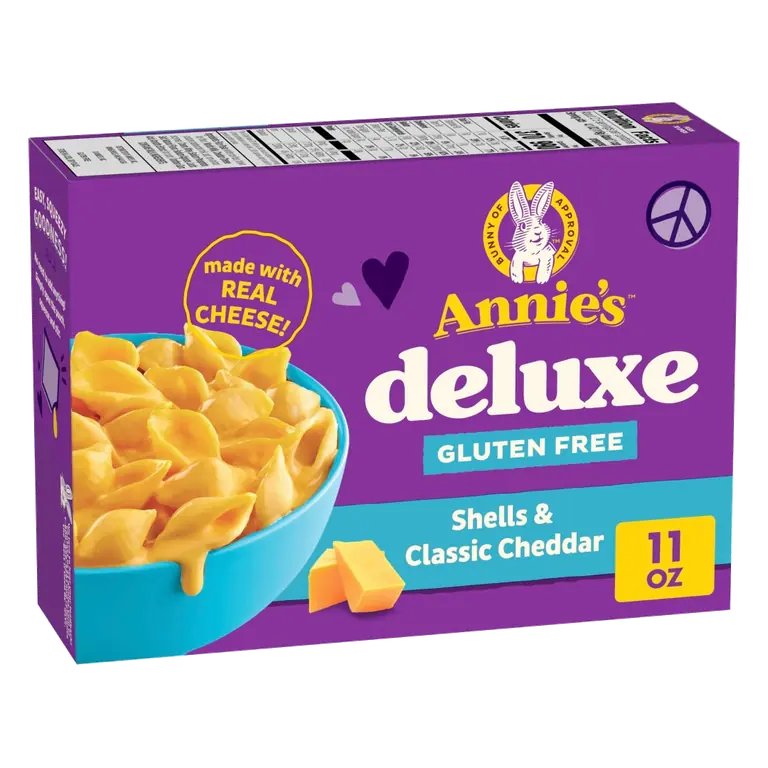 Gluten Free Deluxe Rich & Creamy Shells and Classic Cheddar Rice Pasta and Cheese Sauce
