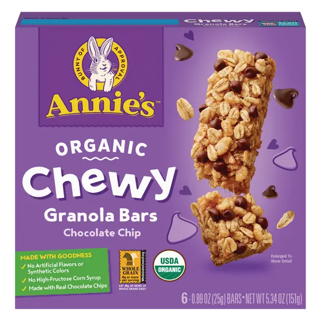 Homegrown Organic Chewy Chocolate Chip Granola Bars - 6 ct