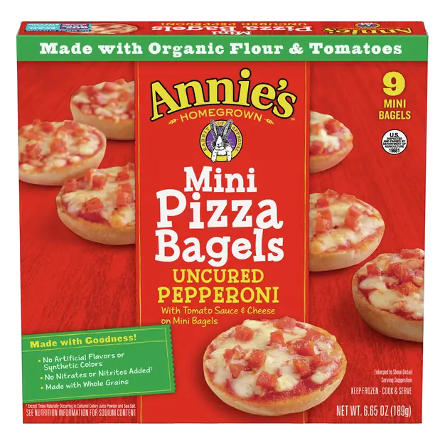 Homegrown Uncured Pepperoni Mini Pizza Bagels - 9 ct Frozen