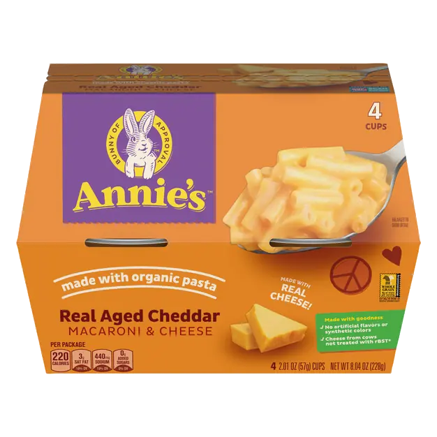 Macaroni & Cheese Real Aged Cheddar Cups Organic - 4 ct