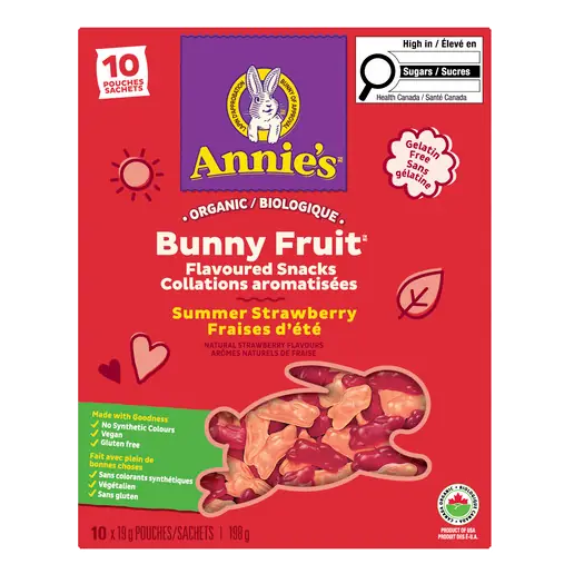 Organic Bunny Fruit Snacks Strawberry 198 g