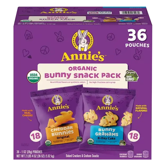 Organic Cheddar Bunnies/B-Day Cake Bunny Snack Pack