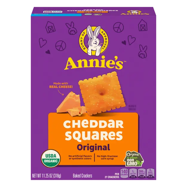 Organic Cheddar Cheese Squares Baked Crackers
