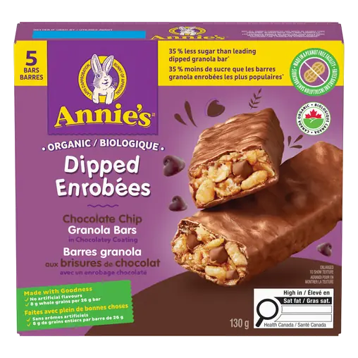 Organic Granola Bars Dipped Chocolate Chip 130 g