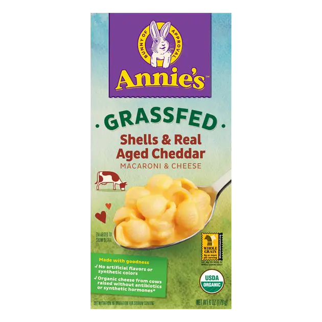 Organic Grass Fed Shells & Real Aged Cheddar Mac & Cheese