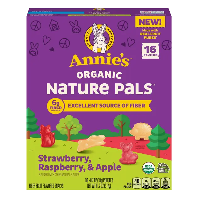 Annie's Organic Nature Pals Fruit Flavored Snacks, 16-0.7 oz Pouches