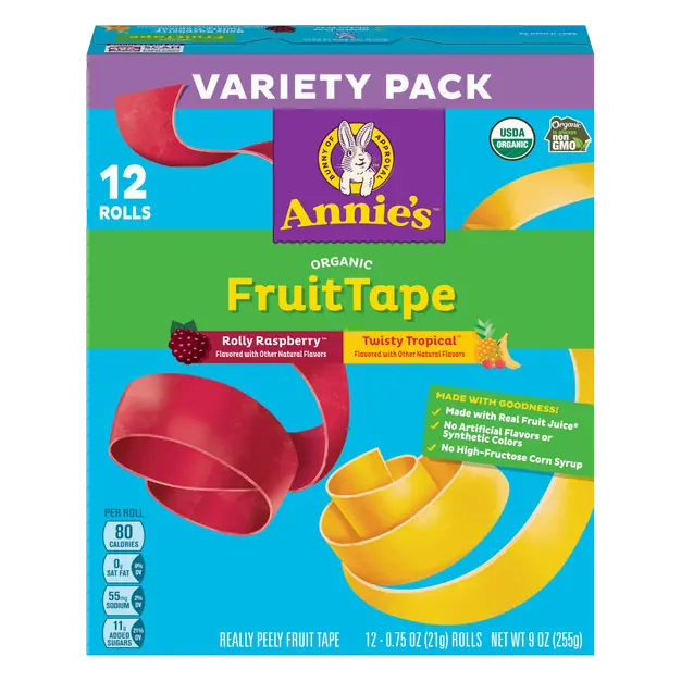 Organic Rolly Raspberry & Twisty Tropical Fruit Tape - 12 ct