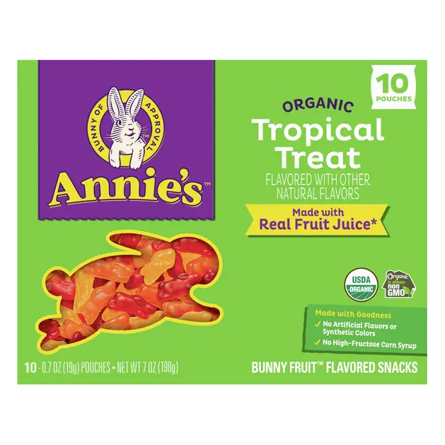 Organic Tropical Treat Bunny Fruit Snacks