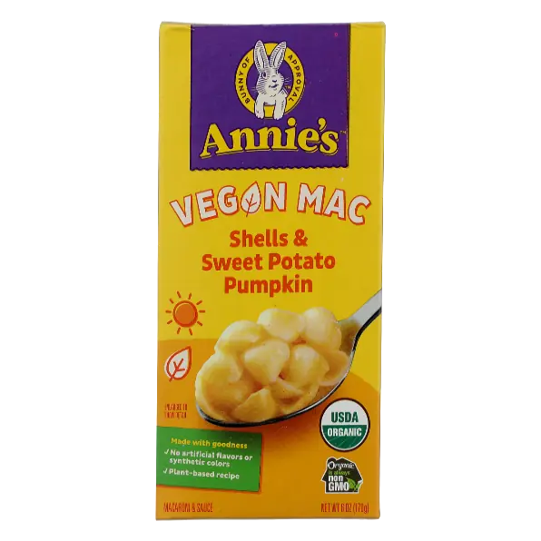 Organic Vegan Mac Shells & Sweet Potato Pumpkin Macaroni and Sauce