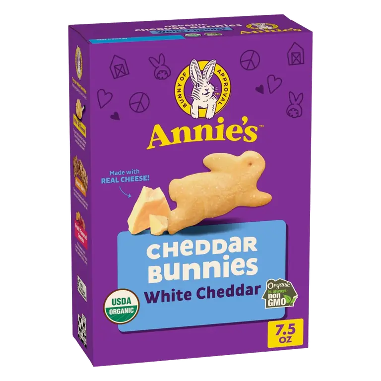 Organic White Cheddar Bunnies Baked Snack Crackers