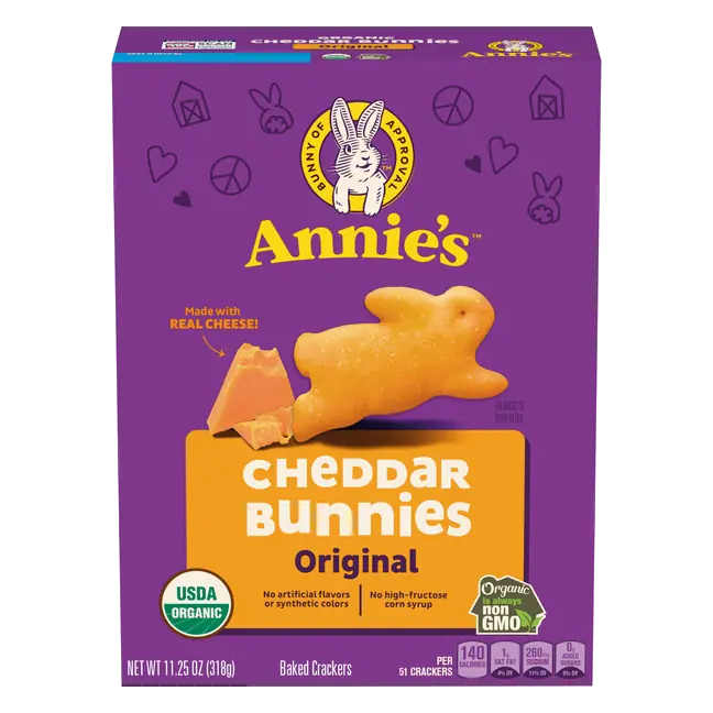 Organic White Cheddar Cheese Bunny Baked Crackers