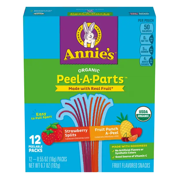 Peel-A-Parts Strawberry Fruit Punch Fruit Strings Snacks - 12 ct